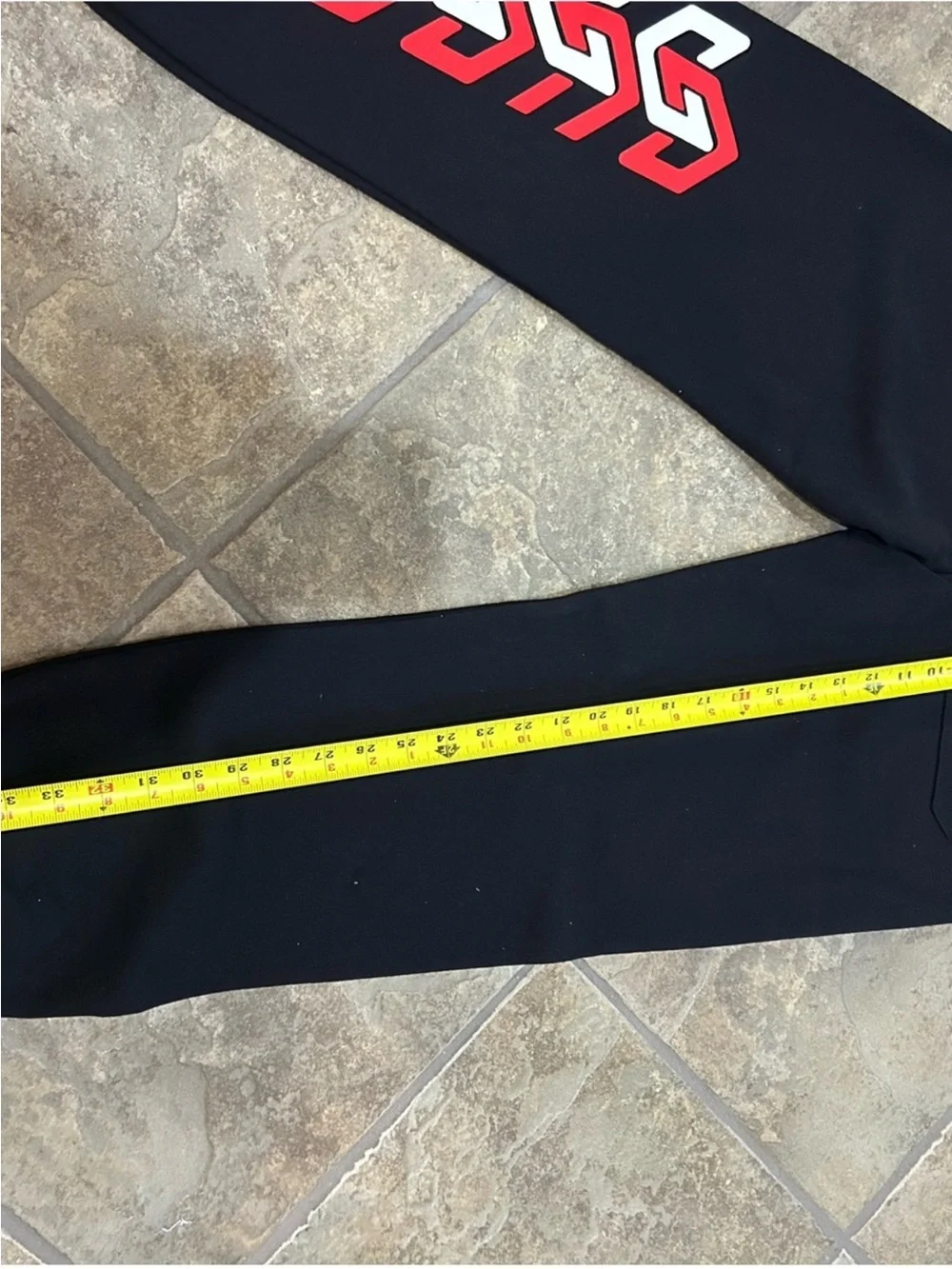 Men’s Gucci, cotton red/white logo sweatpants size XL fits small/medium NWT